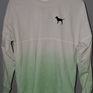 Pink brand long sleeve shirt white, mint green and black